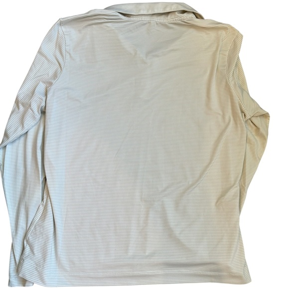 Nike Golf Fit Dry Long Sleeve Polo Size L White Stripe Sporty Classic A154 - Picture 5 of 5